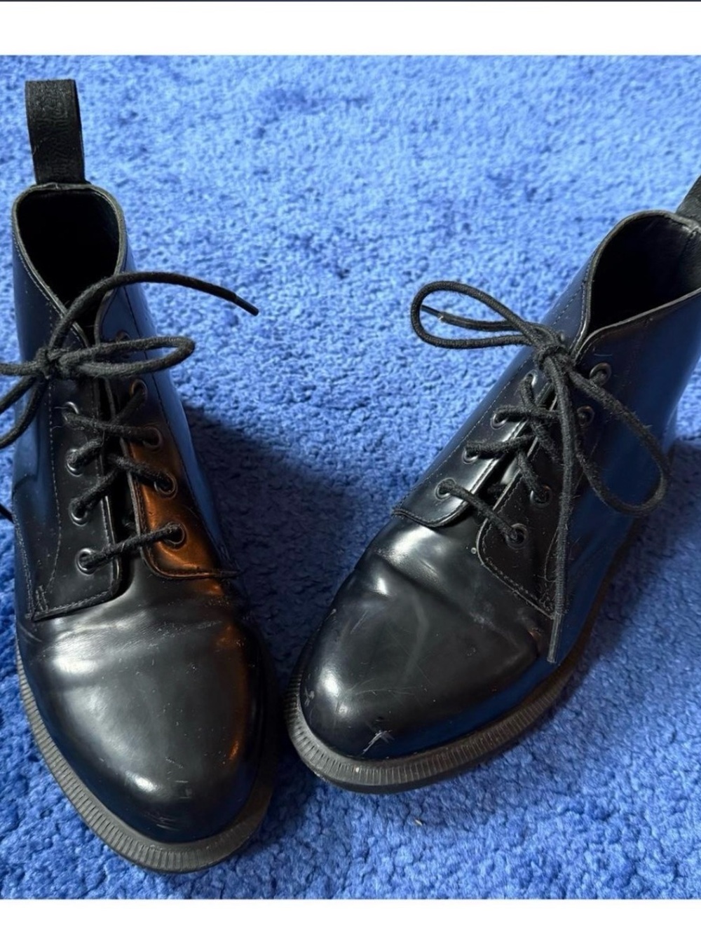 Dr. Martens emmeline women’s combat boots in black smooth leather US 7